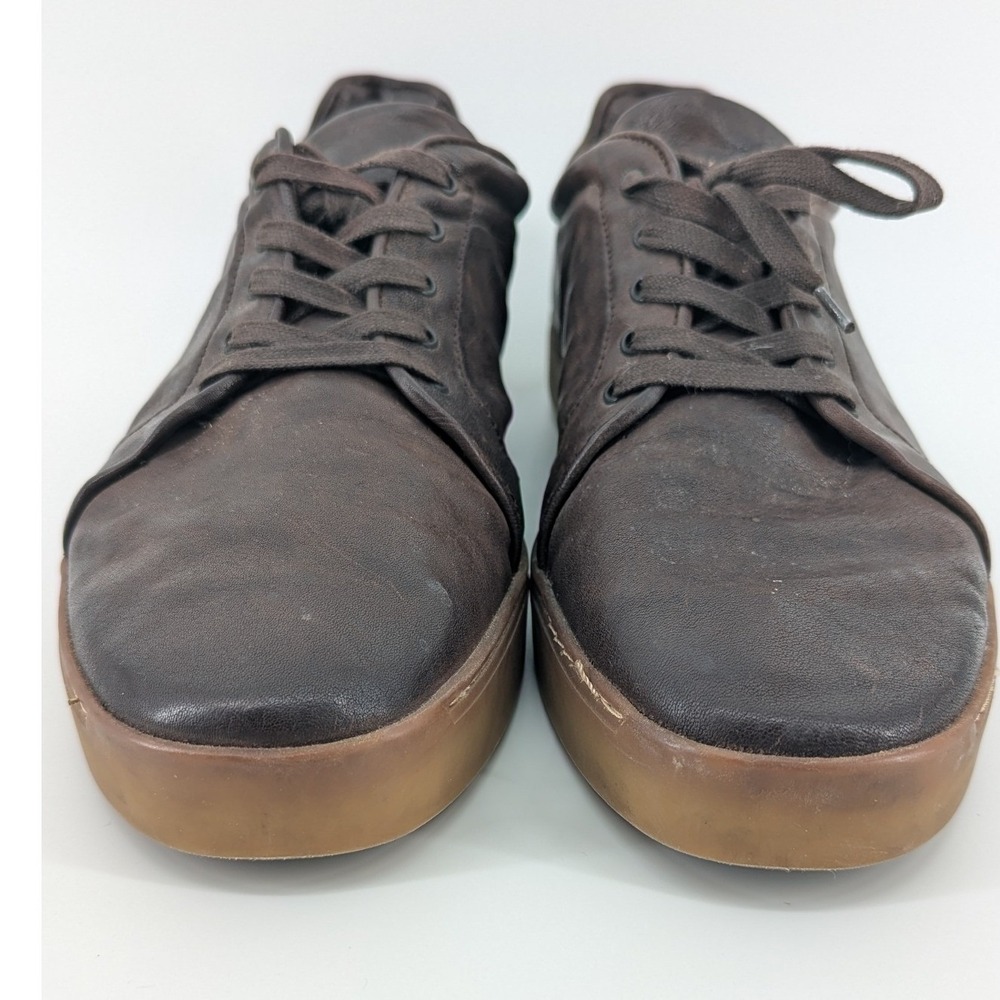 Rag & Bone Brown Leather Low Top Sneakers Mens Size 43 10 Distressed Gum Sole